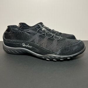 Womens SKECHERS Breathe Easy Relaxation Black Casual Slip On Shoes / Size 7.5